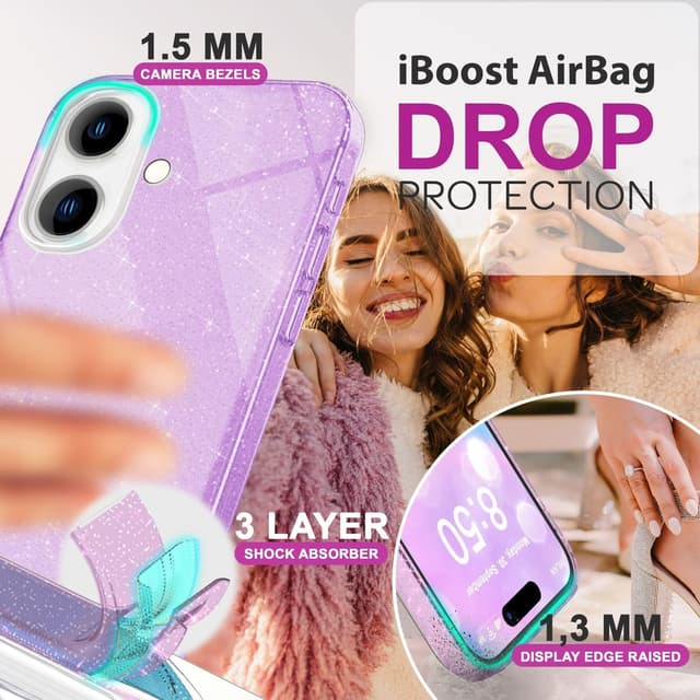 Thumbnail 1 de NALIA SHINEPOP Glitzerhülle für iPhone 16