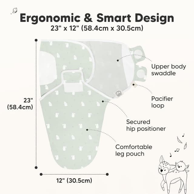 Thumbnail 1 de 3-Pack Organic Baby Swaddle 0-3M