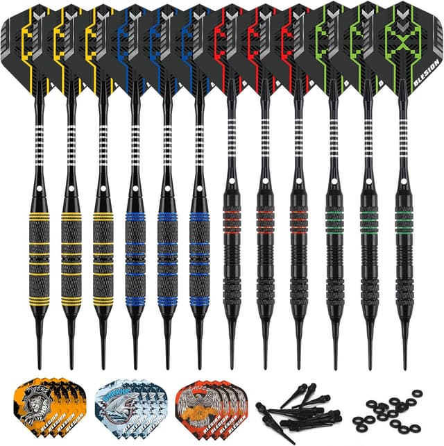 Detalle de BLESION Dartpfeile Kunststoffspitze 18 g Set