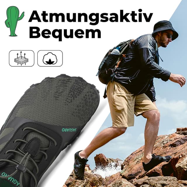 Detalle de SAGUARO Unisex Barfußschuhe Outdoor mit Zehenbereich (Zero-Drop, faltbar) – Gr. 36–48