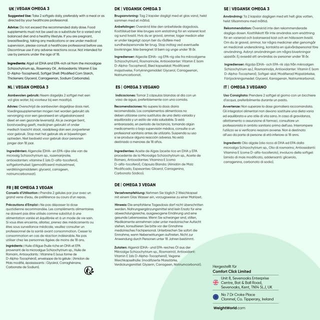 Thumbnail 4 de Omega 3 Vegan 90 Kapseln 2000mg