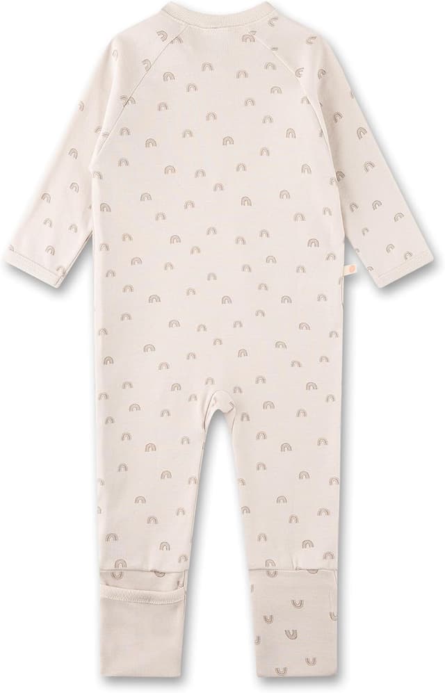 Detalle 2 de Sanetta Baby-Strampler beige „Regenbogen“ aus Bio-Baumwolle (Unisex) – mit Reißverschluss