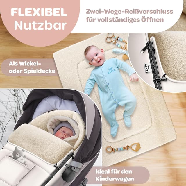 Thumbnail 5 de Kidiz Babyfußsack Winterfußsack Beige