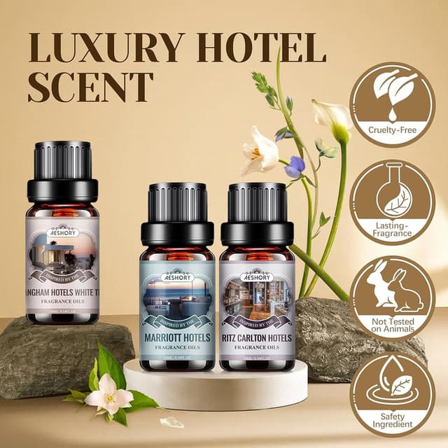 Detalle 2 de Aeshory Hotel ätherische Öle Set 6 x 10 ml