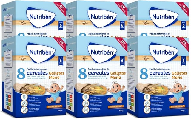 Imagen de Nutribén Papilla 8 Cereales con Galletas Maria 🍼 6x600g Sin Azúcar en OfertitasTOP