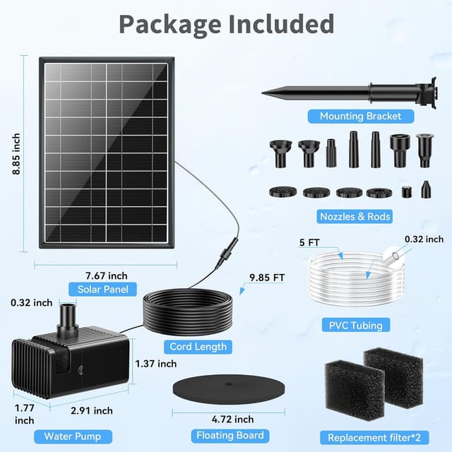 Thumbnail 6 de POPOSOAP solar bird bath pump 8W