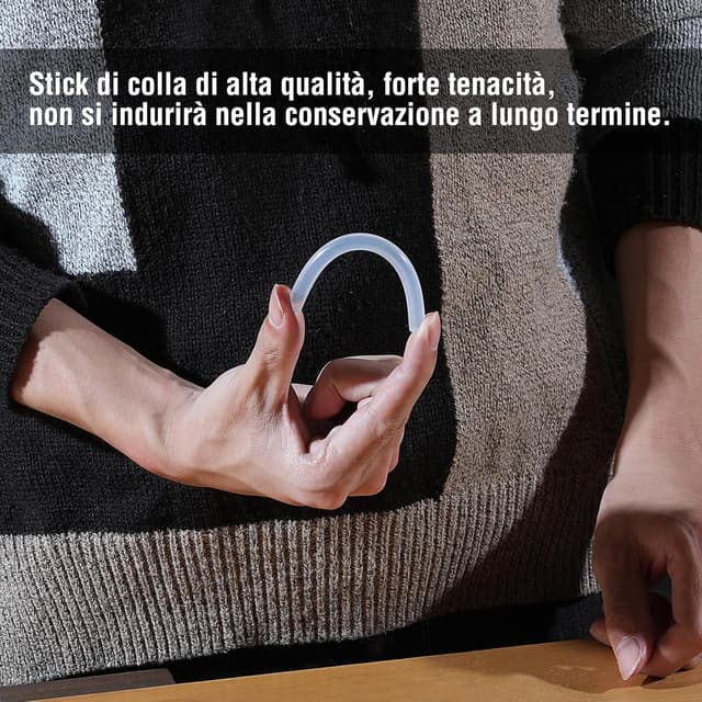 Detalle de WORKPRO 100 bastoncini di colla a caldo da 11 mm (trasparenti) per pistola a caldo universale