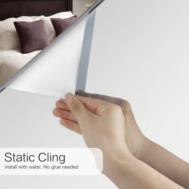 Detalle 2 de Volcanics Spiegelfolie Fenster Sichtschutz 44,5 × 199 cm – einseitige, blickdichte Fensterfolie mit statischer Haftung