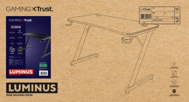 Thumbnail 11 de Trust GXT709 Luminus RGB Gaming-Schreibtisch in Weiß (120 x 60 cm)