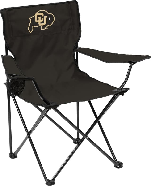 Detalle de Logo Brands NCAA Portable Quad Chair with Armrests, Built-In Cup, Carry Bag