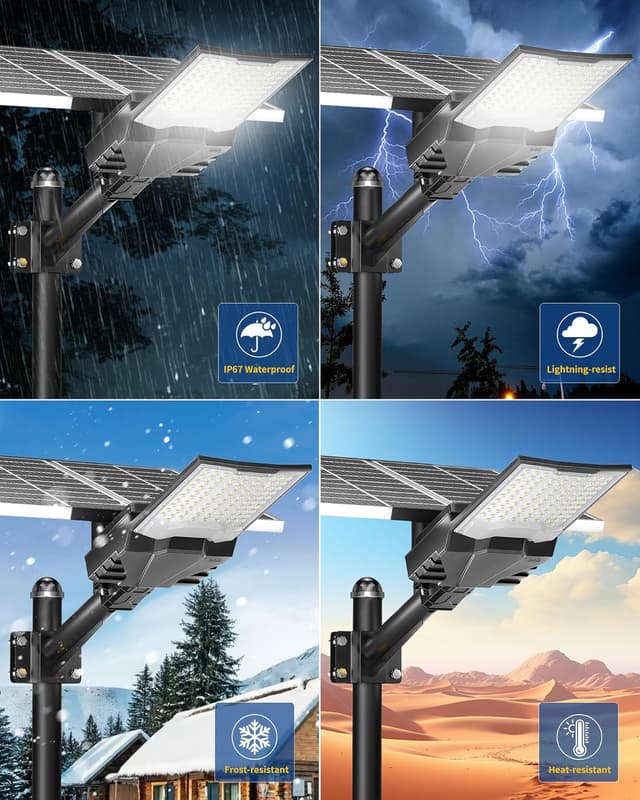 Thumbnail 6 de Gefolly Lampione Solare LED da esterno con telecomando, 6500K, IP67