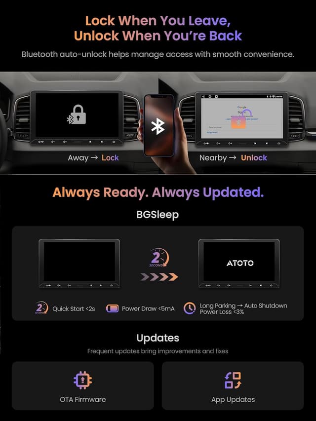 Detalle 2 de ATOTOEXCEL A5L 10,1 Android Doppel-DIN Autoradio