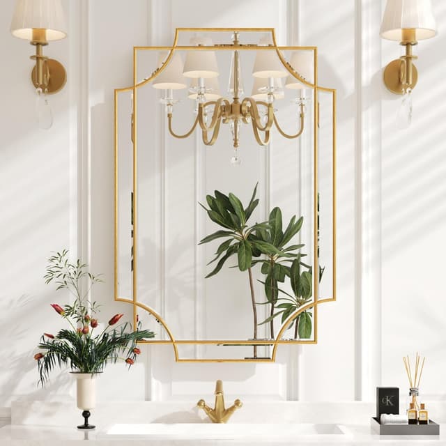 Thumbnail 1 de Kelly Miller Gold Bathroom Mirror 24" x 36" 🪞