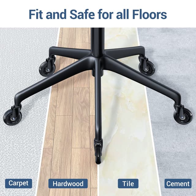 Detalle de Bürostuhlrollen 10 mm x 22 mm (5er-Set) für Hartböden – nur kompatibel mit IKEA Bürostühlen