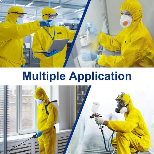 Thumbnail 6 de YIBER Hazmat Suit 4XL Yellow 🧥