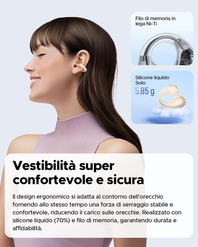 Thumbnail 4 de SoundPEATS Pearlclip Pro Cuffie Wireless 24 Ore