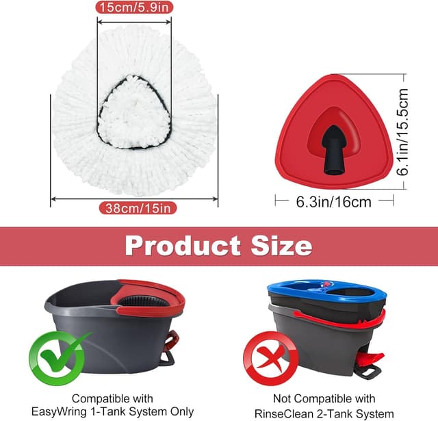 Detalle 2 de DLAIMI Turbo spin mop heads 4 pack