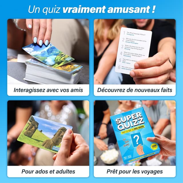 Detalle 2 de The World Game Super Quizz (Française) — jeu trivial Super Quizz avec 1200 questions de culture générale