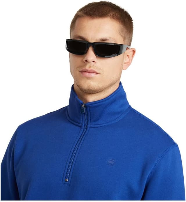 Detalle de G-Star Herren Premium Core Half Zip Sweater – bequemer Pulli mit originellem Look