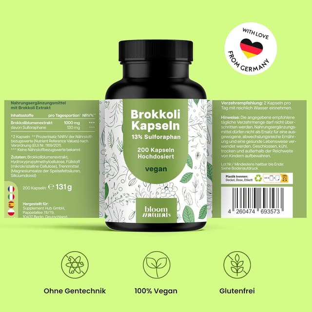 Thumbnail 4 de Bloom Naturals Brokkoli Kapseln Sulforaphan Hochdosiert