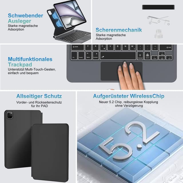 Thumbnail 4 de SENGIBRICH Magic Tastaturhülle iPad Air 11" Schwarz