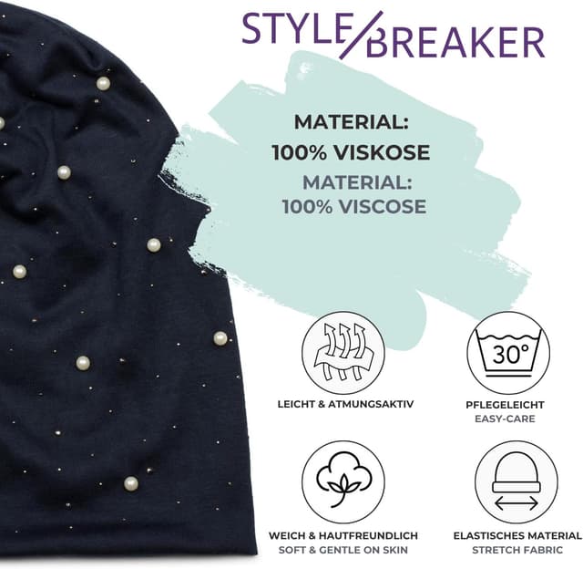 Thumbnail 2 de styleBREAKER Bonnet Perles Strass 04024140