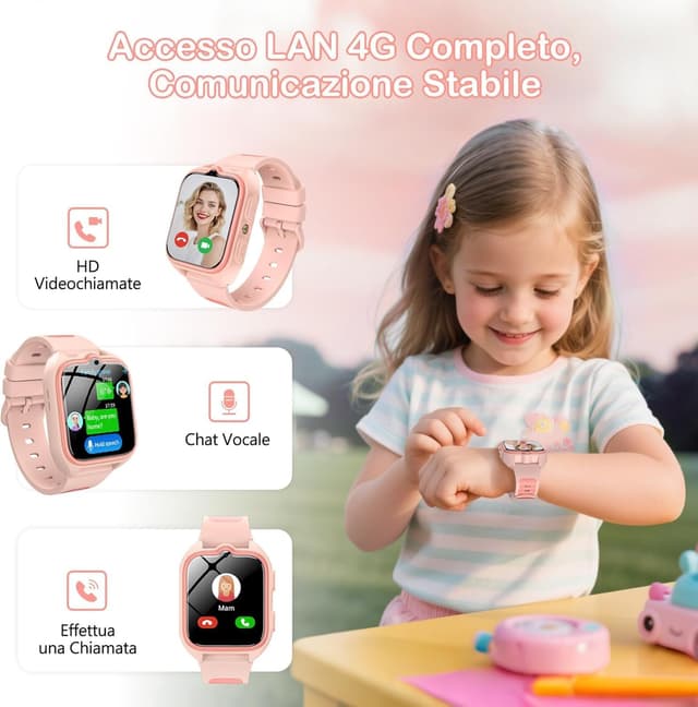Detalle de IOWODO Smartwatch Bambini 4G con GPS, videochiamata e tasto SOS