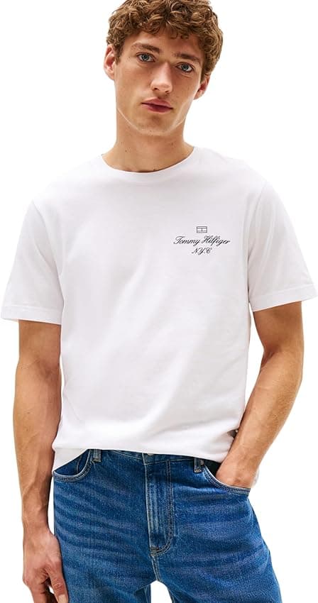 Imagen de Tommy Hilfiger Camiseta Manga Corta Hombre Outline Script 😊 en OfertitasTOP