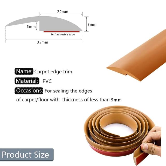 Thumbnail 1 de Rampe seuil adhésive PVC 2 m pour transition 5 mm