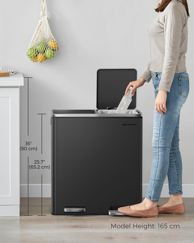 Thumbnail 6 de SONGMICS Dual Rubbish Bin LTB60BK