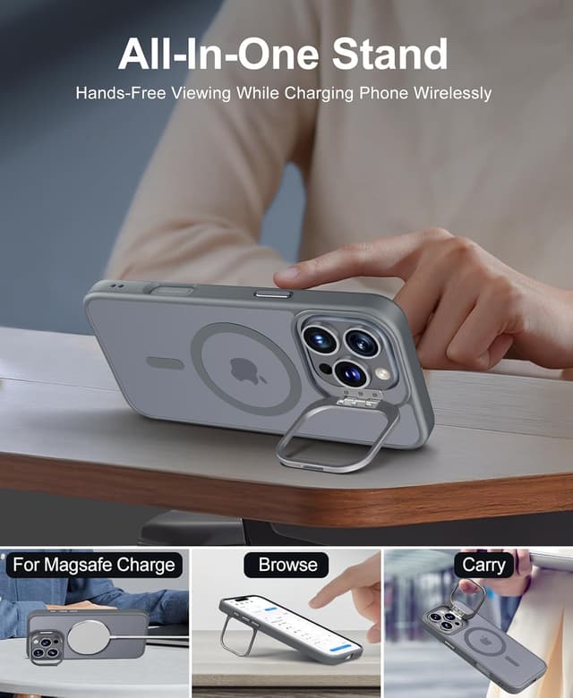 Thumbnail 3 de Beeasy Funda para iPhone 16 Pro Max con Soporte y MagSafe