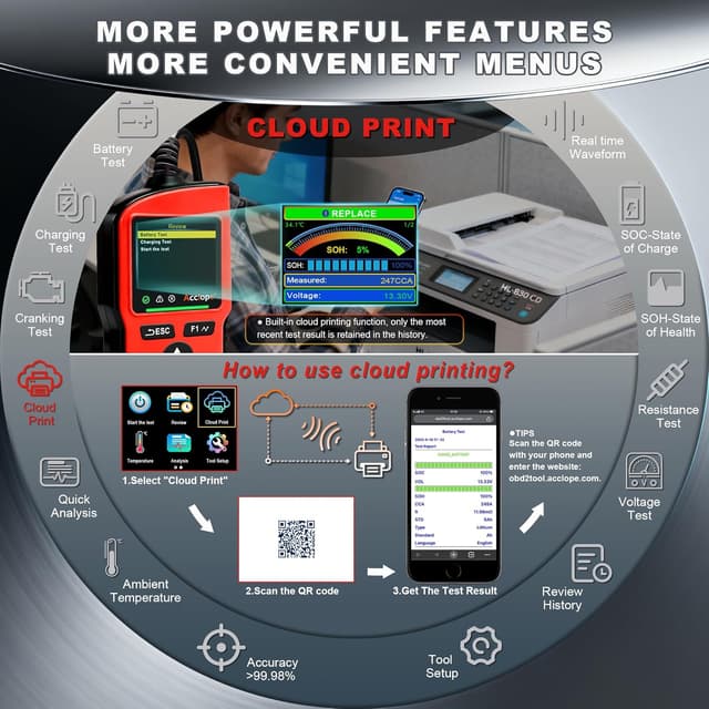 Thumbnail 4 de Acclope BT90 PRO Testeur de batterie 2–360Ah