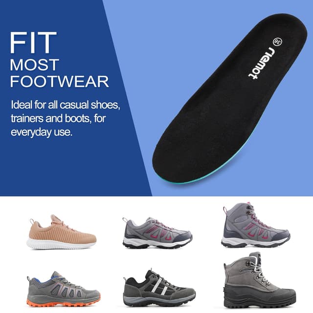 Detalle 2 de Riemot Komfort Einlegesohlen (Ersatz/Schuheinlagen) aus Memory-Schaum für Herren & Damen