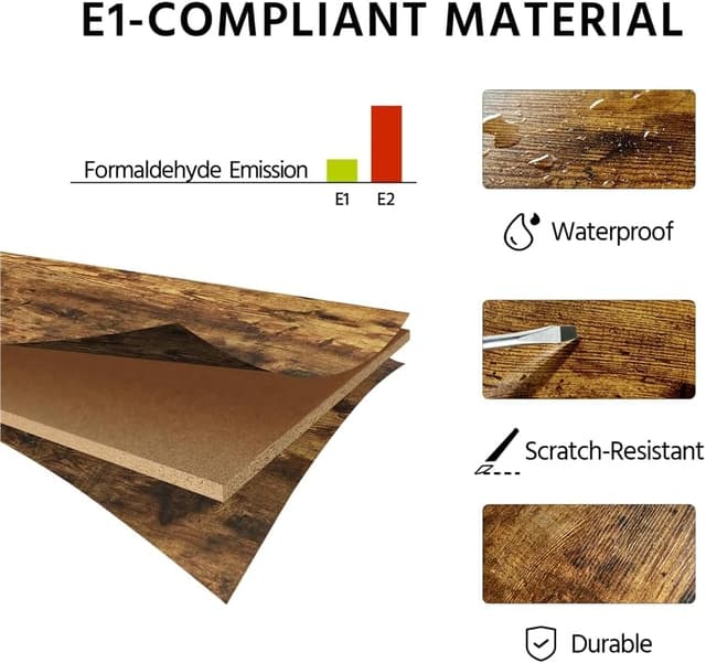 Detalle 2 de Yaheetech mobile per TV con tavolino basso e supporto fino a 50 pollici, legno e metallo (106 × 40 × 50,5 cm)