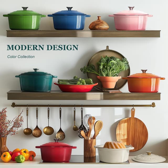 Detalle de Overmont Enameled Dutch Oven 7QT