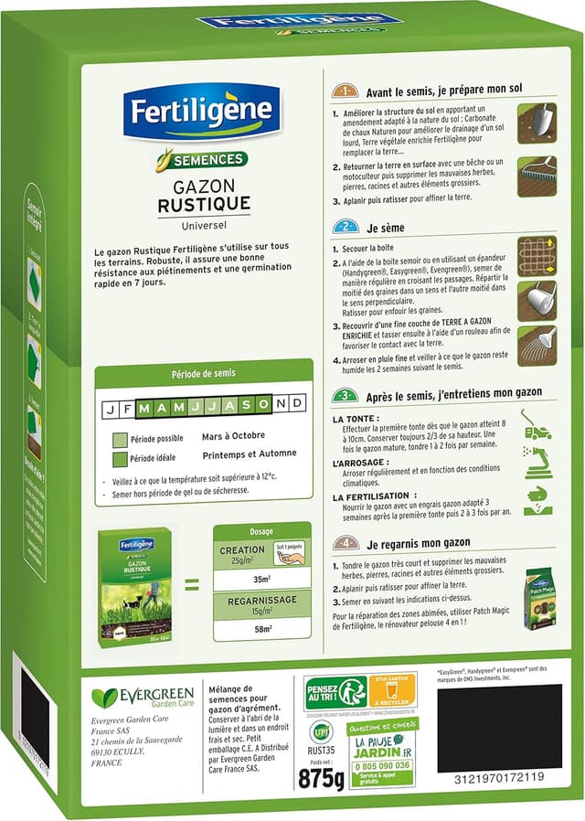 Detalle 2 de Fertiligène Rust35 Semences Gazons Rustiques 875 g
