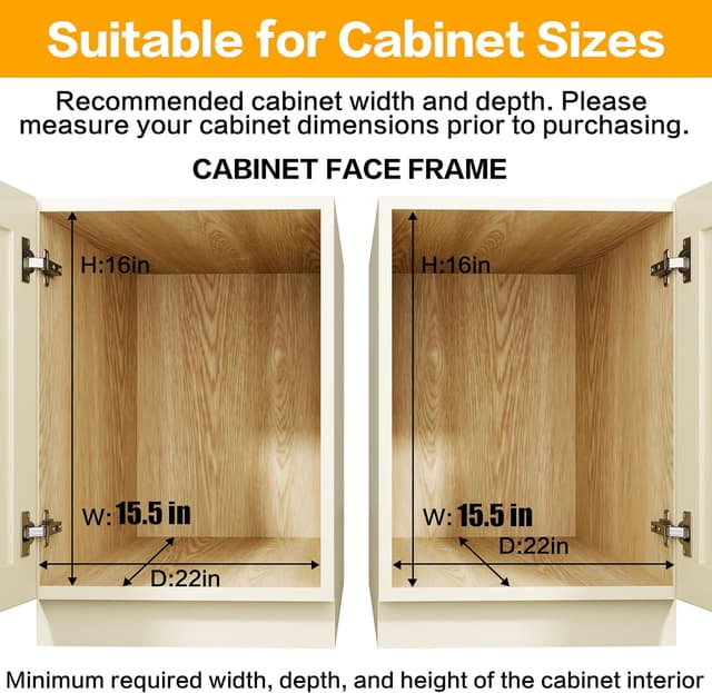 Detalle de QUYUWU 2-Tier Stainless Steel Pull-Out Kitchen Cabinet Shelf & Drawer Organizer (15" W x 18" D)