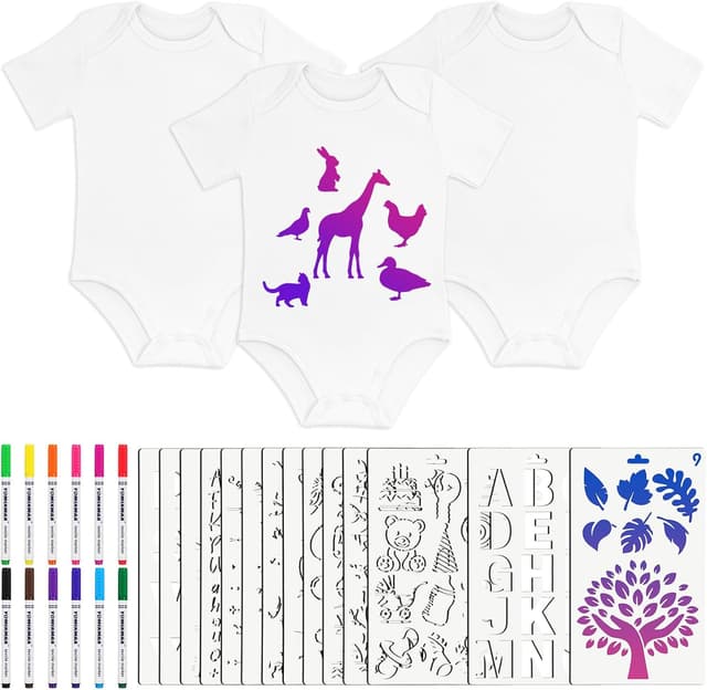 Imagen de Vicloon Bavoirs Bébé à peindre 3 pcs 🎨 en OfertitasTOP