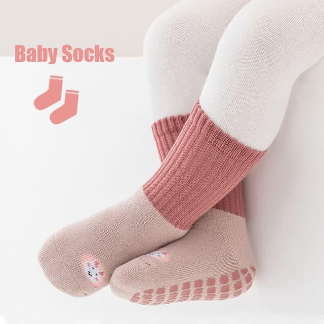Detalle de FedMois 6er Pack Baby & Kleinkinder ABS-Wintersocken aus Baumwolle mit rutschhemmenden Noppen