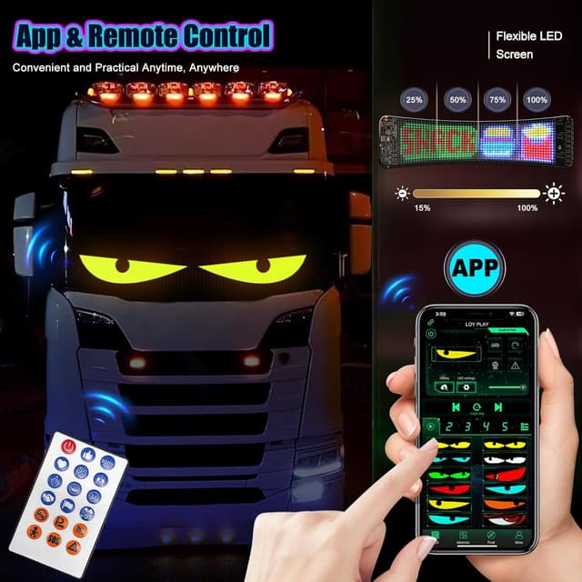 Detalle 2 de ZIMAOER Devil Eyes LED, 2 pezzi 60x12cm