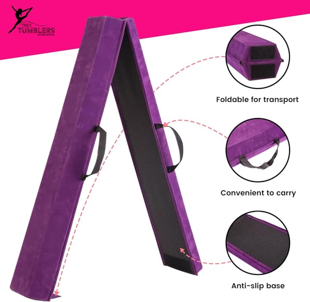 Detalle de TINY TUMBLERS Kids Gymnastics Balance Beam with EVA Foam & Faux Suede (210/240/270cm)