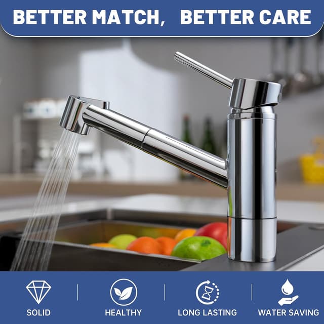 Detalle 2 de DAYONE Küchenarmatur mit ausziehbarer Brause – Hochdruck-Spültischarmatur mit 2 Modi