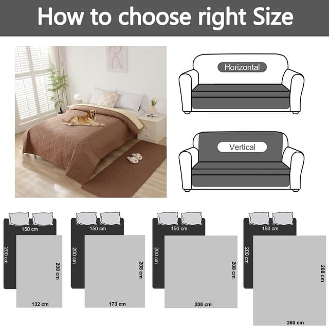 Detalle de Housse de canapé imperméable Taiyang 100% imperméable, antidérapante (marron métallisé) 208-208 cm