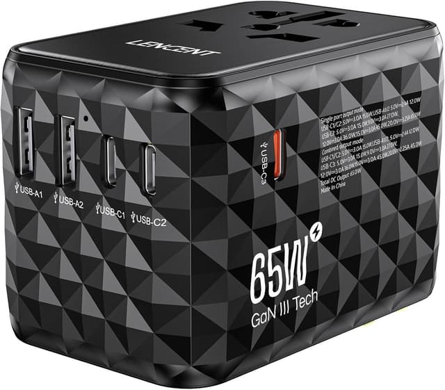Imagen de LENCENT Adaptador de Viaje Internacional 65W en OfertitasTOP