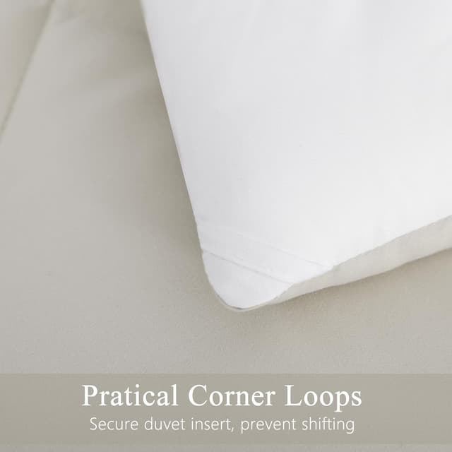 Thumbnail 6 de RUIKASI Coverless Duvet King Size 10.5 Tog (400GSM) with 2 Pillowcases – Reversible Beige/White