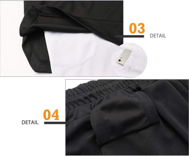 Detalle de Superora Herren Laufshorts 2-in-1 Sport Shorts mit integrierten Taschen