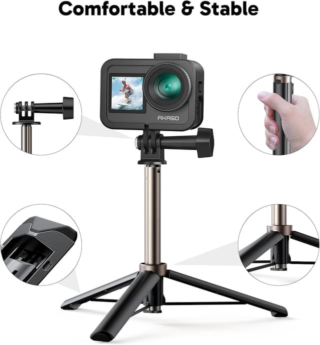 Detalle de AKASO Brave 7 4K action camera bundle 🎥