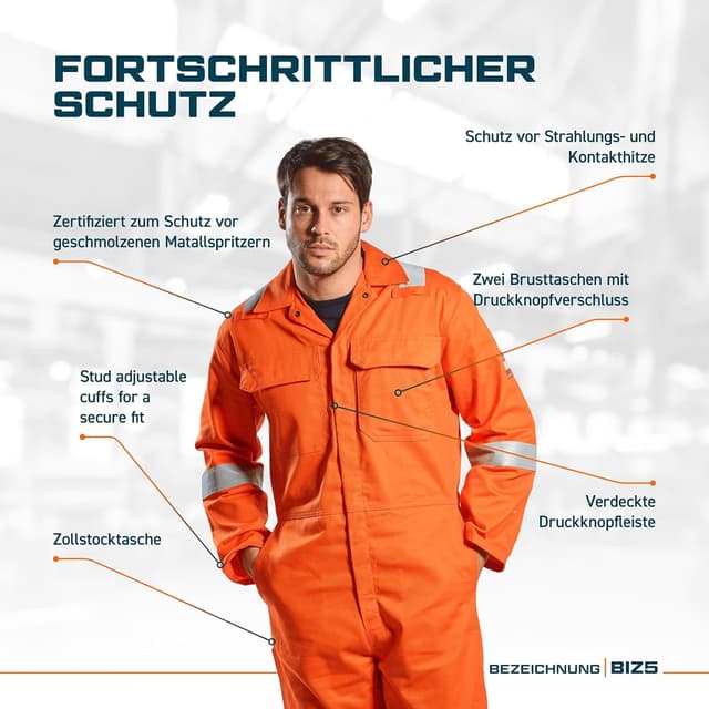 Thumbnail 2 de Portwest Biz5 Bizweld Iona FR Marineblau S