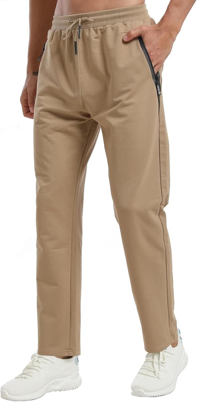 Detalle de ZOXOZ Jogginghose Herren Slim Fit aus Baumwolle mit Reißverschlusstaschen