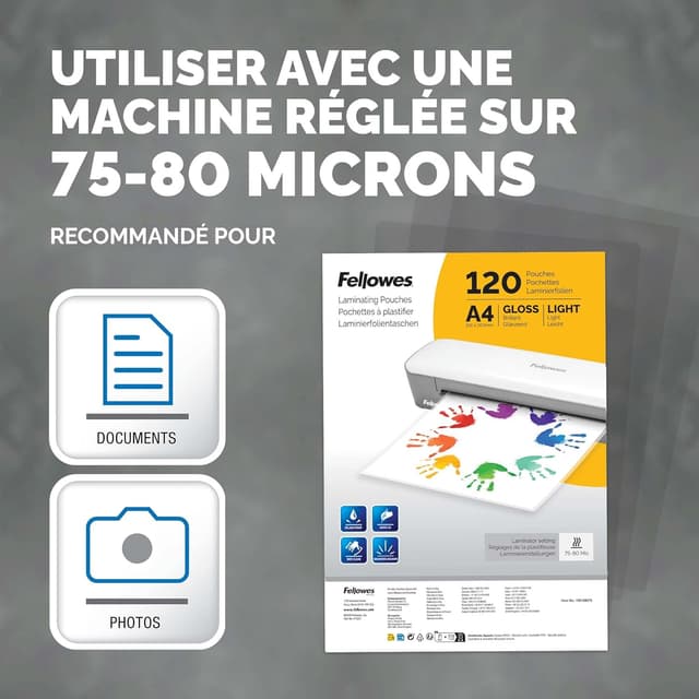 Detalle de Fellowes 120 pochettes plastification A4